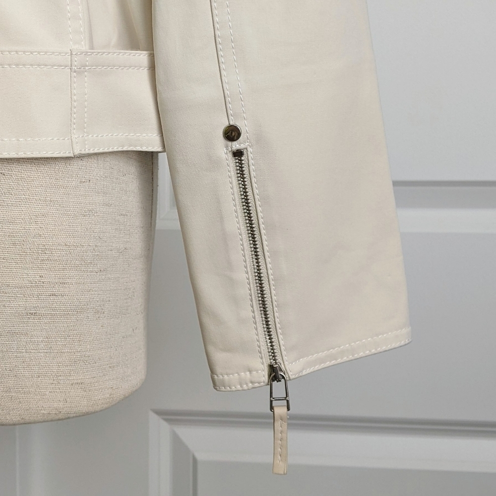 Lafayette 148 NY Jacket Mandarin Collar Zip Front Zip Cuffs Pockets Raffia 8 NWT - Picture 12 of 16